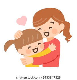 illustration material of parent and child to hug