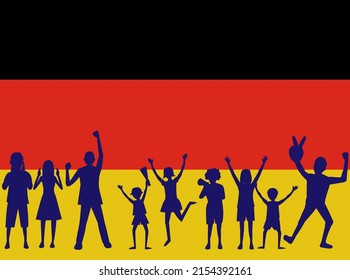 It is an illustration material of people who support Germany.