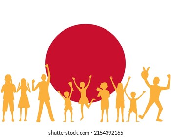 It is an illustration material of people who support Japan.