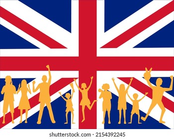 Es un material ilustrativo de personas que apoyan a Inglaterra.