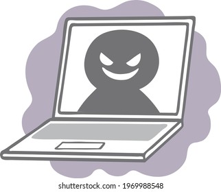 Illustration material of personal computer and net criminal