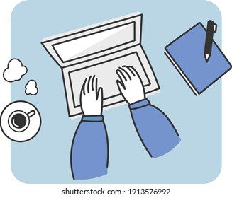 Illustration material of personal computer work