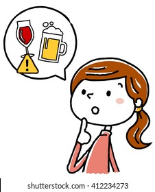 Illustration material: pregnant women Liquor note