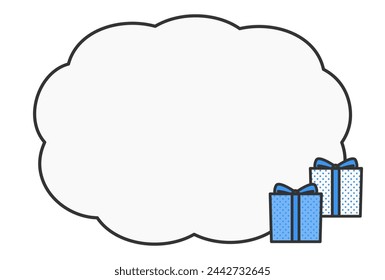 material de ilustración de la caja actual y la burbuja de voz