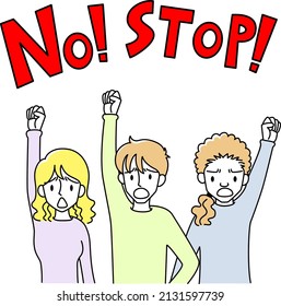Illustrationsmaterial von Demonstranten, Demonstranten
