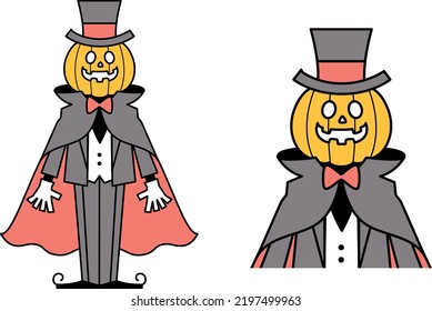 Material ilustrativo del barón de calabaza que se encuentra de pie normalmente