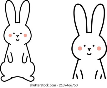 Illustration material of rabbit standing normally