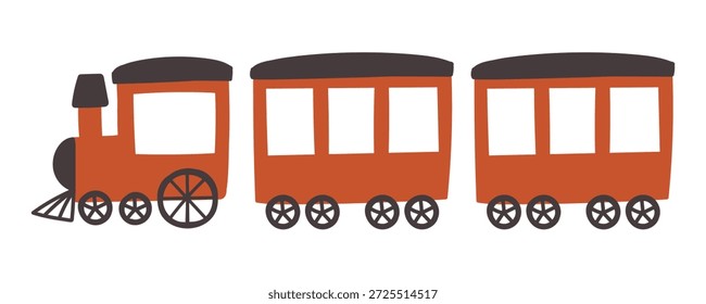 Material de ilustración de un tren retro rojo que se puede utilizar para los niños