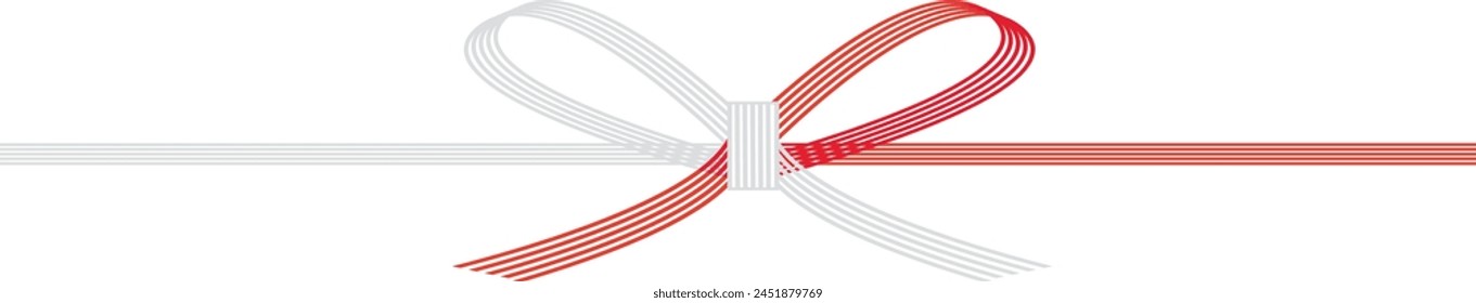 Illustration material of red ribbon