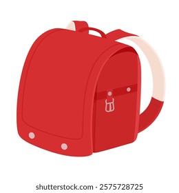 Illustration material of a red school bag