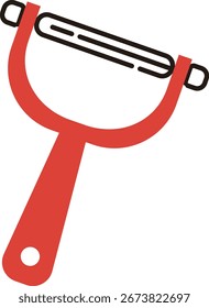 Material de ilustración de un pelador de verduras rojo