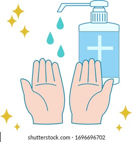 Material de ilustración para eliminar alcohol con las manos