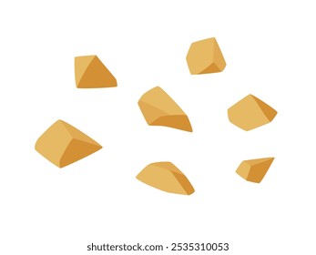 Illustration material of scattered crushed nuts