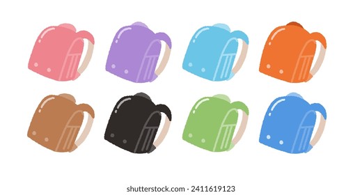 illustration material of school bags of various colors