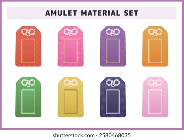 Illustration material set of amulets for matchmaking, protection from misfortune, and financial luck