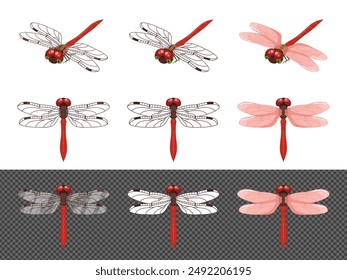 Illustration material set of autumn darter