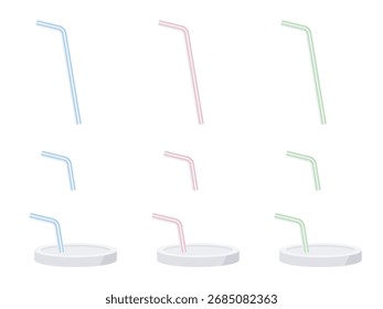 Illustrationsmaterial-Set aus biegsamen Strohhalmen