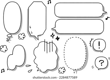 Material de ilustración conjunto de burbujas de palabras al estilo de dibujos animados