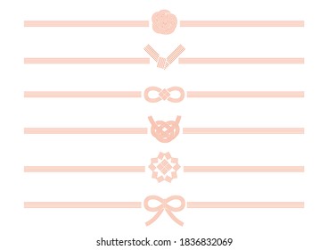 It is an illustration material set of the decoration string used at the time of the celebration and the non-celebration in Japan. Vector image.