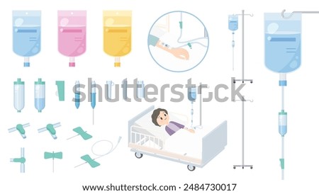 Illustration material set of drip parts