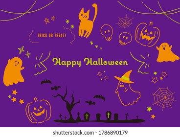 It is an illustration material set of Halloween.
Vector image.