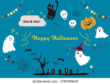 It is an illustration material set of Halloween.
Vector image.