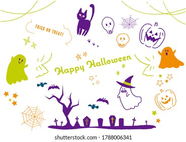 It is an illustration material set of Halloween.
Vector image.