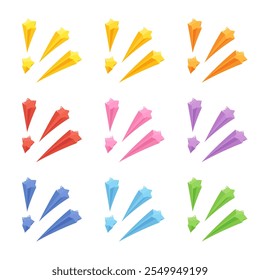 Illustration material set of popping out stars