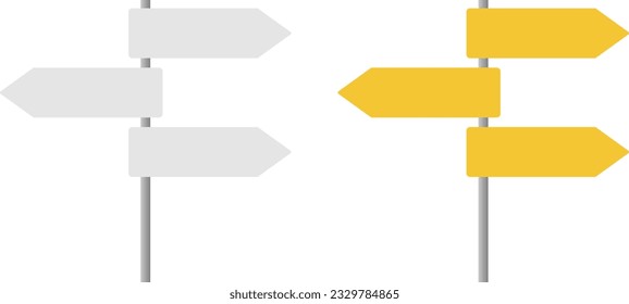Illustration material set of signpost pointing in the direction