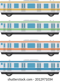 Illustration material set for trains, railroads, and subways