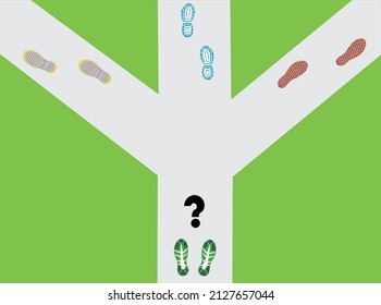 It is an illustration material of the shoe mark that is lost.