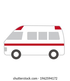 Illustration material of sideways ambulance 