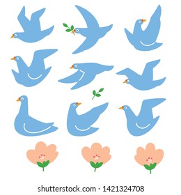 Illustration material of a simple dove,