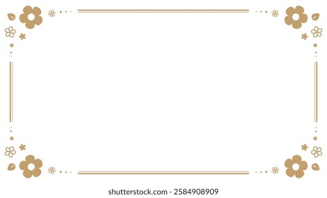 Illustration material of a simple flower cute decorative frame