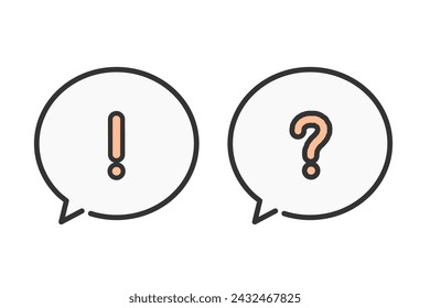 illustration material of simple speech and surprise quest mark
