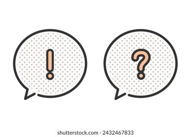 illustration material of simple speech and surprise quest mark