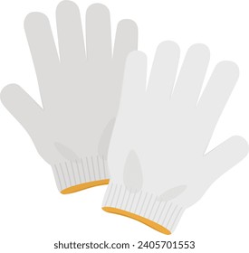 Material de ilustración de guantes de trabajo simples