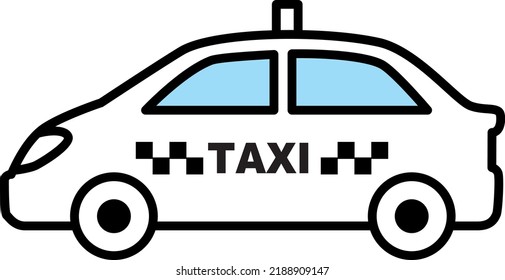 It is an illustration material of a single sideways taxi.