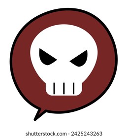 Illustration material of a skull mark in a speech bubble