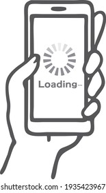 Material de ilustración de la pantalla de carga de smartphone