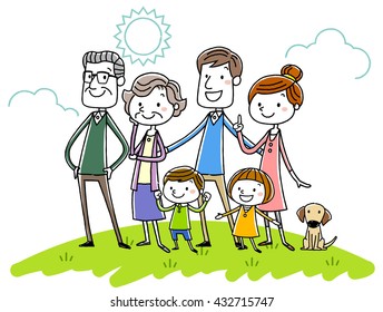 Illustration material: smile family