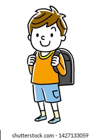 Illustration material: Smiling elementary school boy