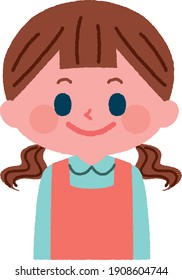 Illustration material of a smiling girl