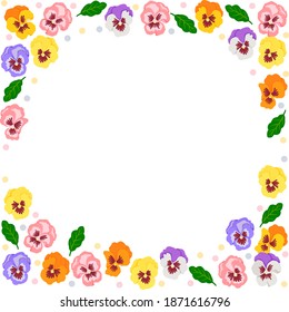 Illustration material studded with colorful flowers