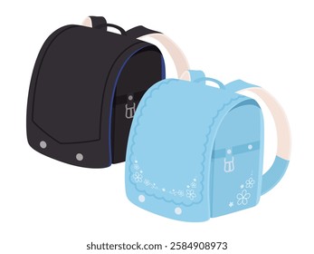 Illustration material of a stylish school bag with a pattern