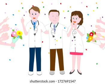 Illustration material thanking the medical staff.