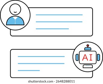 Illustration material that can be used to express a conversation between humans and AI