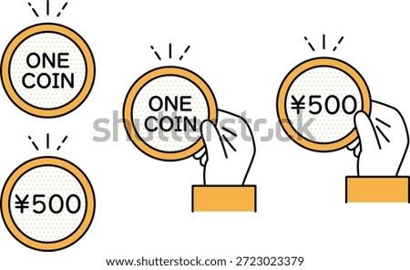 Illustration material that can be used to show how payments can be completed with just one coin