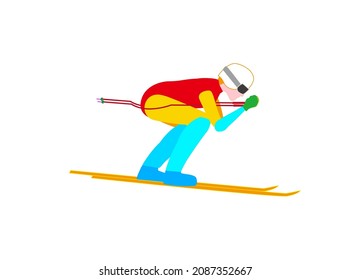 It is an illustration material that skiers are performing.