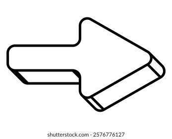 Illustration material of a three-dimensional arrow
